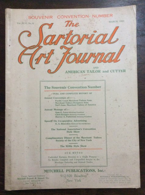 The SARTORIAL ART JOURNAL  AND AMERICAN TAILOR AND CUTTER   MARCH 1921
