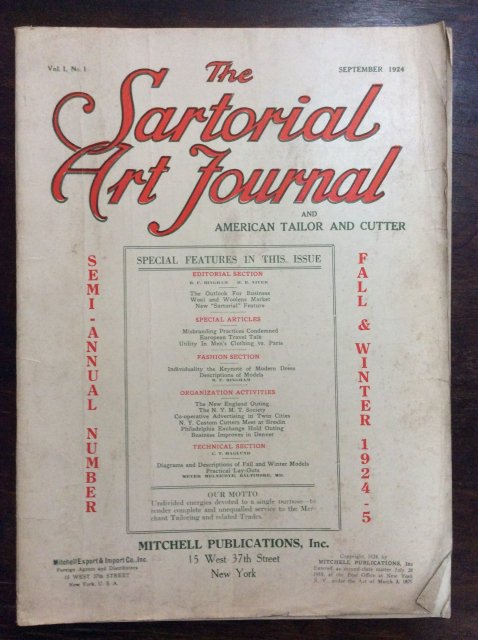 The SARTORIAL ART JOURNAL AND AMERICAN TAILOR AND CUTTER   SEPTEMBER 1924