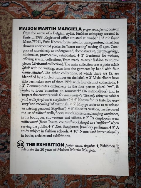 MAISON MARTIN MARGIELA 20 THE EXHIBITION