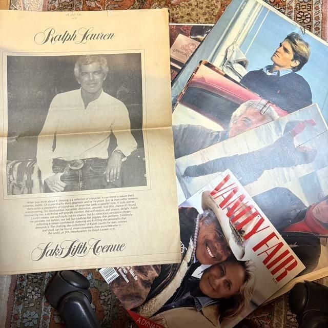 <img class='new_mark_img1' src='https://img.shop-pro.jp/img/new/icons1.gif' style='border:none;display:inline;margin:0px;padding:0px;width:auto;' />RALPH LAUREN 70s 80s Newspaper & Magazine advertisement clipping 23pieces  ʤȤ椭̳ˡܡ22set