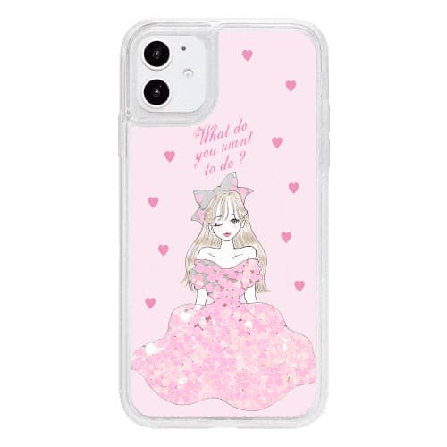 ハートiPhone14対応 iPhoneケース DRESS GIRL 〈ハートグリッターPK〉