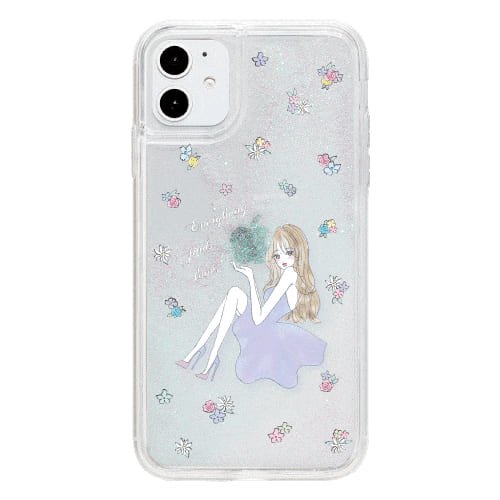 ハートiPhone14対応 iPhoneケース LAVENDER GIRL 〈サンドグリッターWH〉