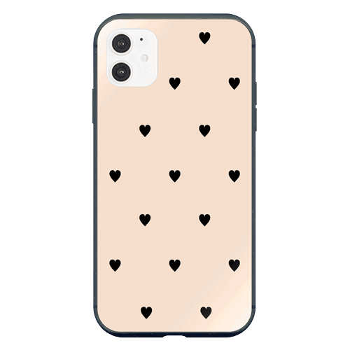 iPhoneXRケース【販売終了】iPhoneケース SWEET HEART MILKTEA 〈ガラスBK〉