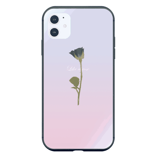 iPhone13miniケースiPhoneケース WATER BLACK ROSE 〈ガラスBK〉