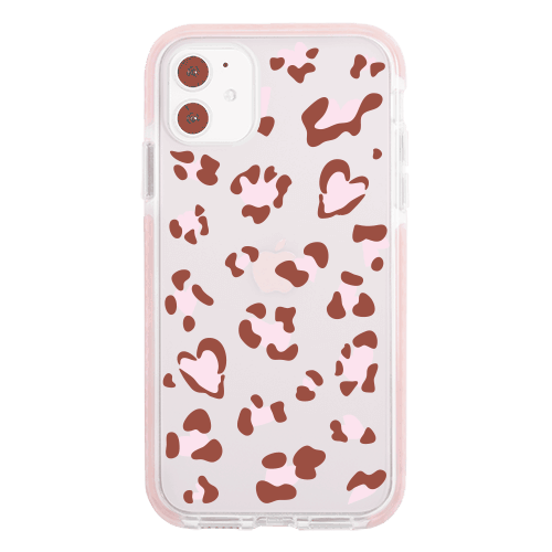 iPhone12 ケースiPhoneケース HEART LEOPARD  〈バンパーPK〉