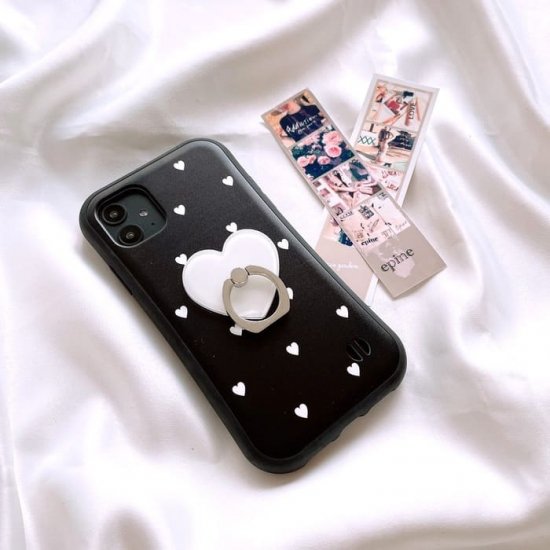 iPhoneケース スウィートハートブラック グリップ | Ciara