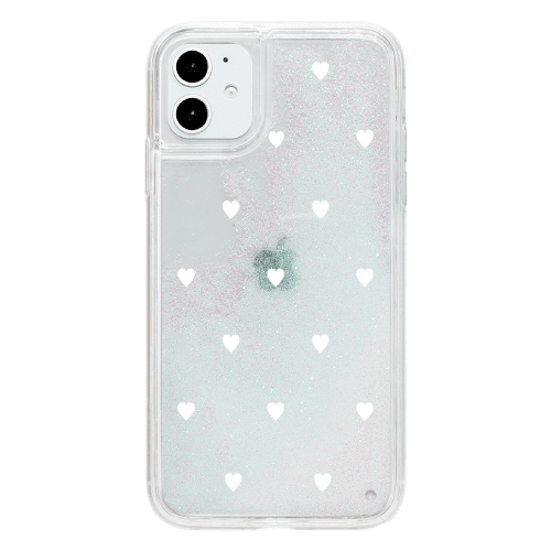 iPhoneSE3ケース(第3世代)iPhone14対応 iPhoneケース SWEET WHITE HEART 〈サンドグリッターWH〉