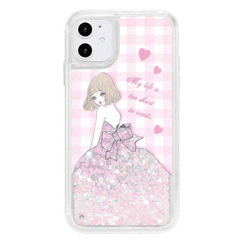 iPhone13ケースiPhoneケース BOB GIRL 〈ハートグリッターWH〉