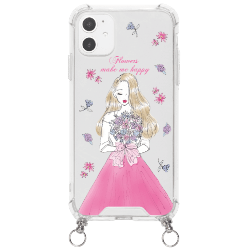iPhone11 Pro Max ケースiPhoneケース FLOWER LADY 〈ストラップ付き〉