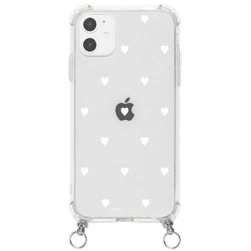 iPhone11 Pro ケースiPhoneケース SWEET WHITE HEART 〈ストラップ付き〉