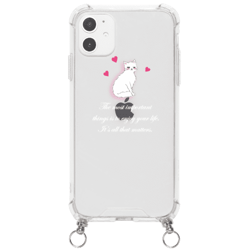 iPhone11 Pro ケースiPhoneケース LADY CAT  〈ストラップ付き〉