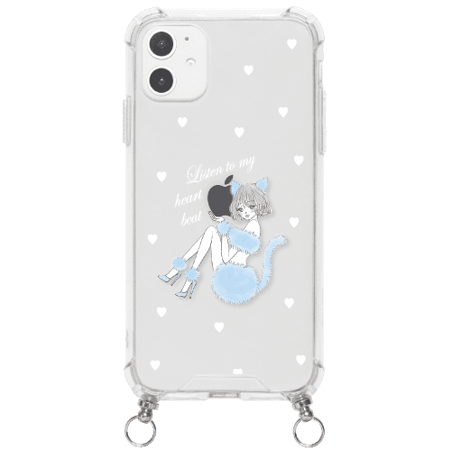 iPhone8/7PlusケースiPhoneケース BLUE CAT  〈ストラップ付き〉