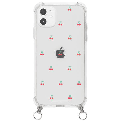 iPhone12Pro 透明クリアiPhoneケース TINY CHERRY 〈ストラップ付き〉