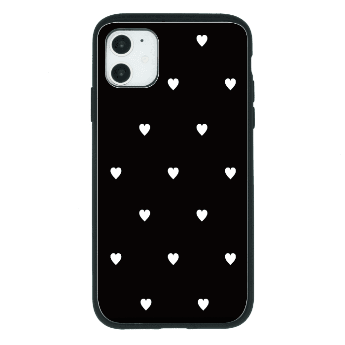 iPhoneXSケース(iPhoneX兼用)iPhoneケース SWEET HEART BLACK 〈スライドミラーIC〉