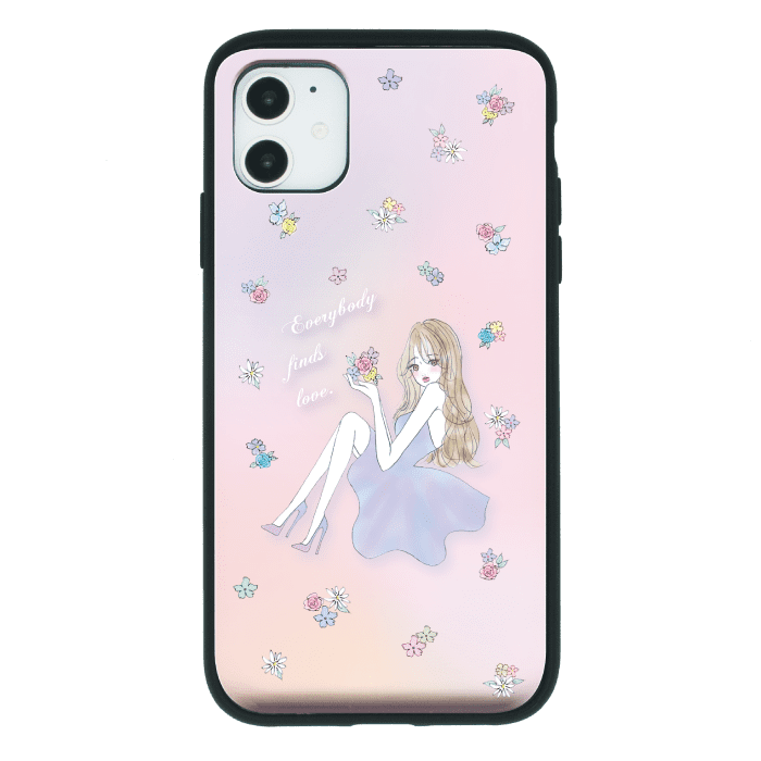 iPhone12 ケースiPhoneケース LAVENDER GIRL 〈スライドミラーIC〉