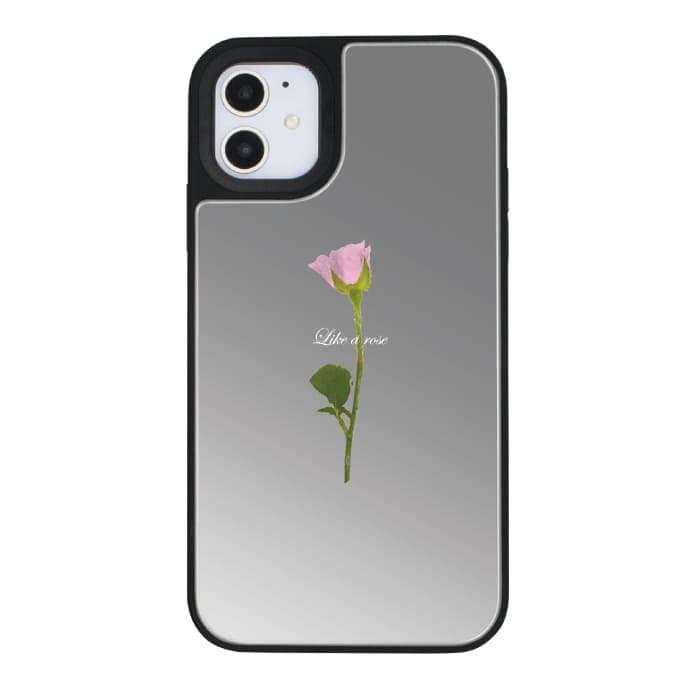 iPhone12 ケースiPhoneケース WATER PINK ROSE 〈ミラーバンパーSL〉