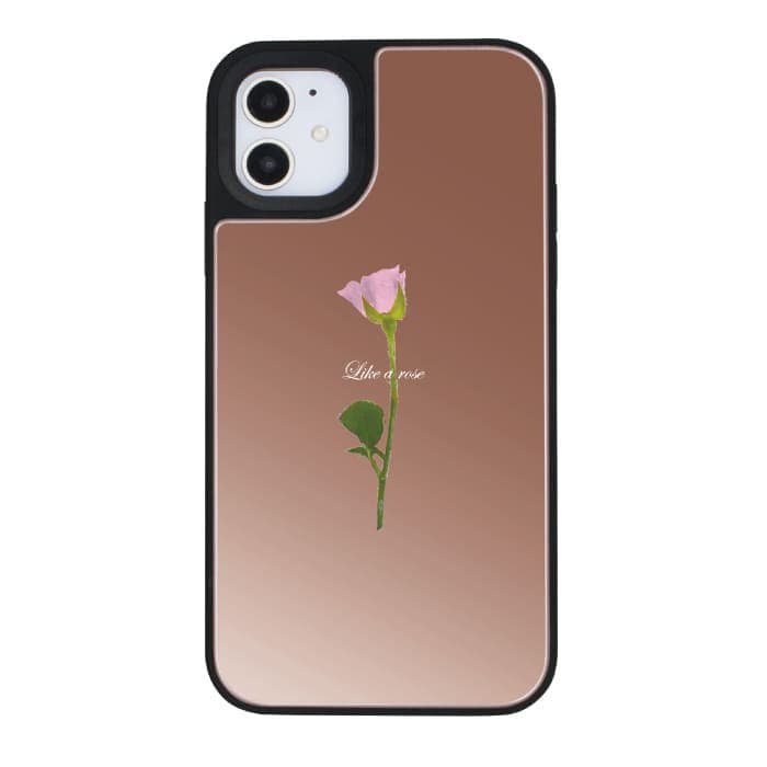iPhone11ケースiPhoneケース WATER PINK ROSE 〈ミラーバンパーPK〉