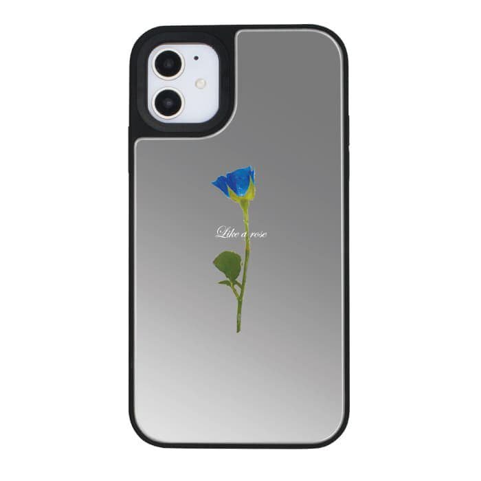 iPhone13ProMaxケースiPhoneケース WATER BLUE ROSE 〈ミラーバンパーSL〉