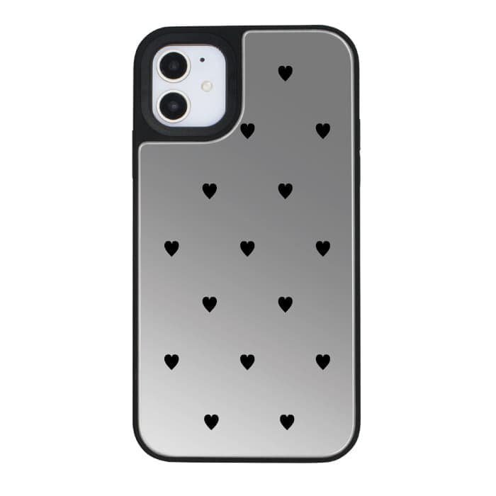 iPhone13 ミラーバンパーiPhoneケース SWEET BLACK HEART 〈ミラーバンパーSL〉