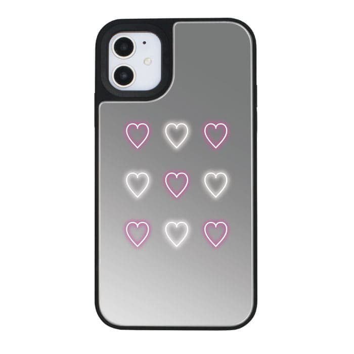 iPhoneXSケース(iPhoneX兼用)iPhoneケース NEON HEART 〈ミラーバンパーSL〉