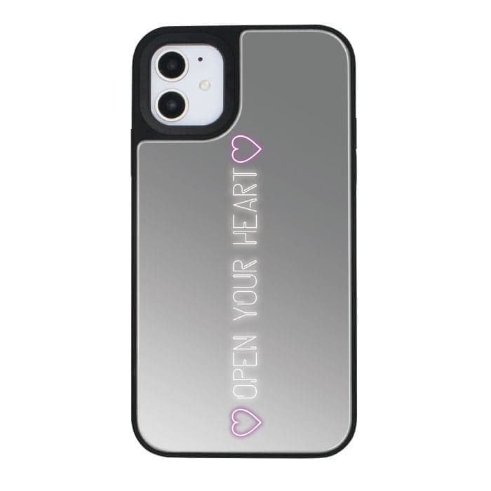 iPhone11 Pro Max ケースiPhoneケース OPEN YOUR HEART 〈ミラーバンパーSL〉