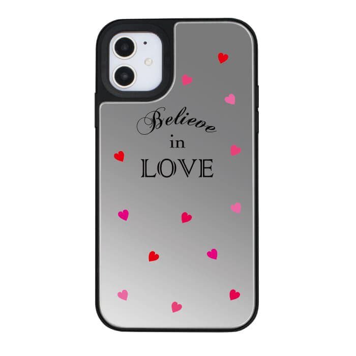 iPhoneXSケース(iPhoneX兼用)iPhoneケース BELIEVE IN LOVE 〈ミラーバンパーSL〉