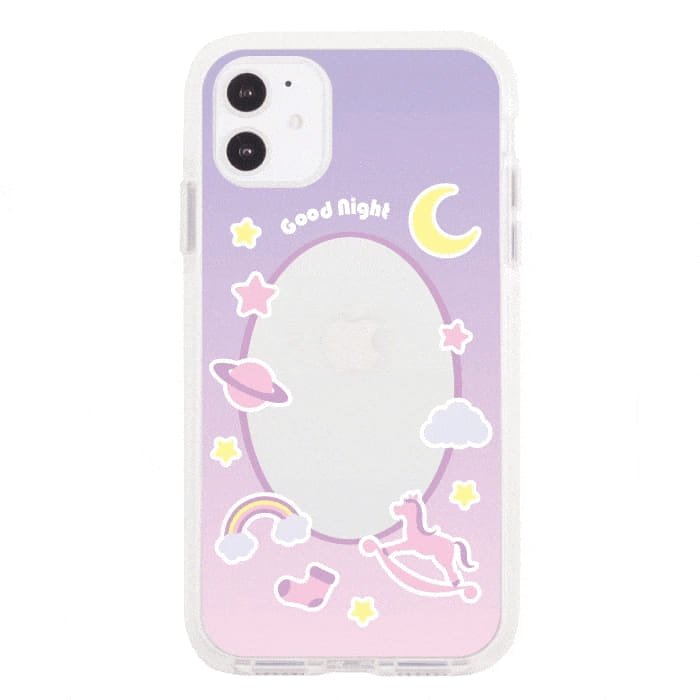 iPhone12 ケースiPhoneケース GOOD NIGHT BABY 〈ホワイトクッションバンパー〉