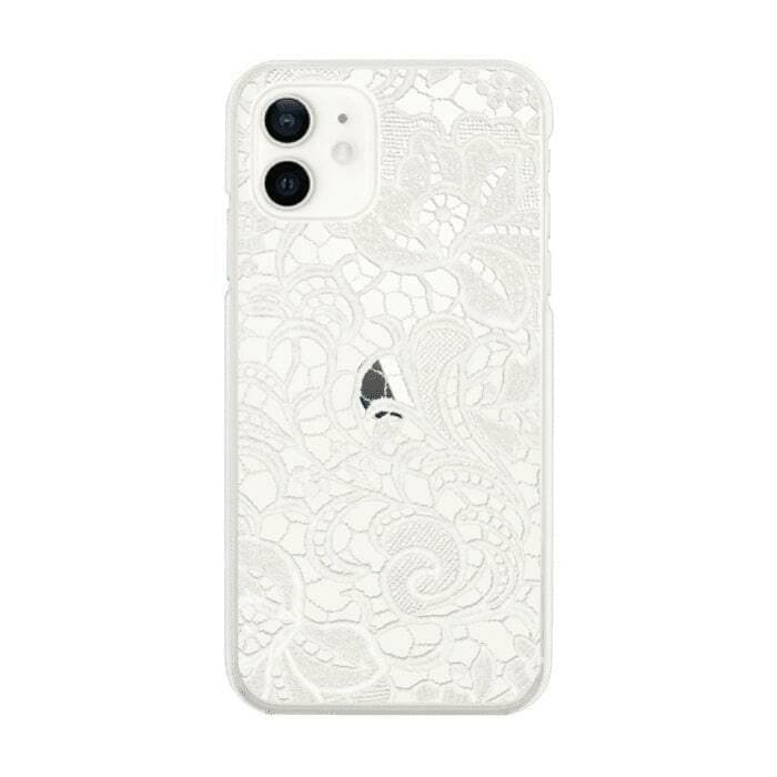 iPhone12 Pro ケース【販売終了】スマホケース FABRIC LARGE FLOWER LACE 〈クリア〉