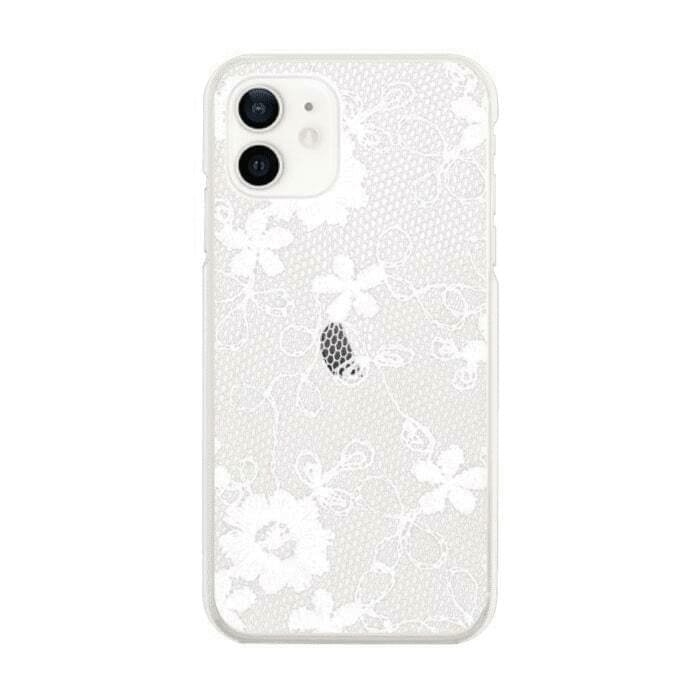 iPhone12ProMaxケーススマホケース FABRIC FLOWER LACE 〈クリア〉