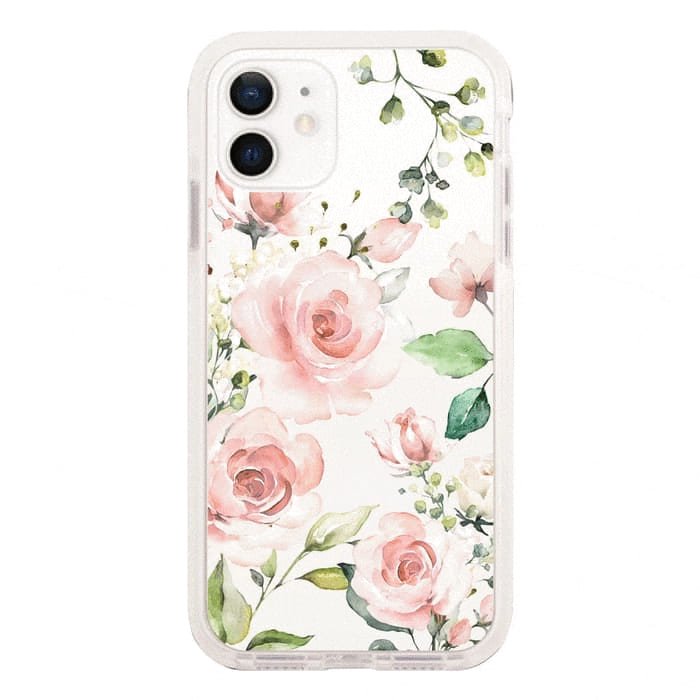 iPhone13ケースiPhoneケース SPRINKLE FLOWER 〈ホワイトクッションバンパー〉