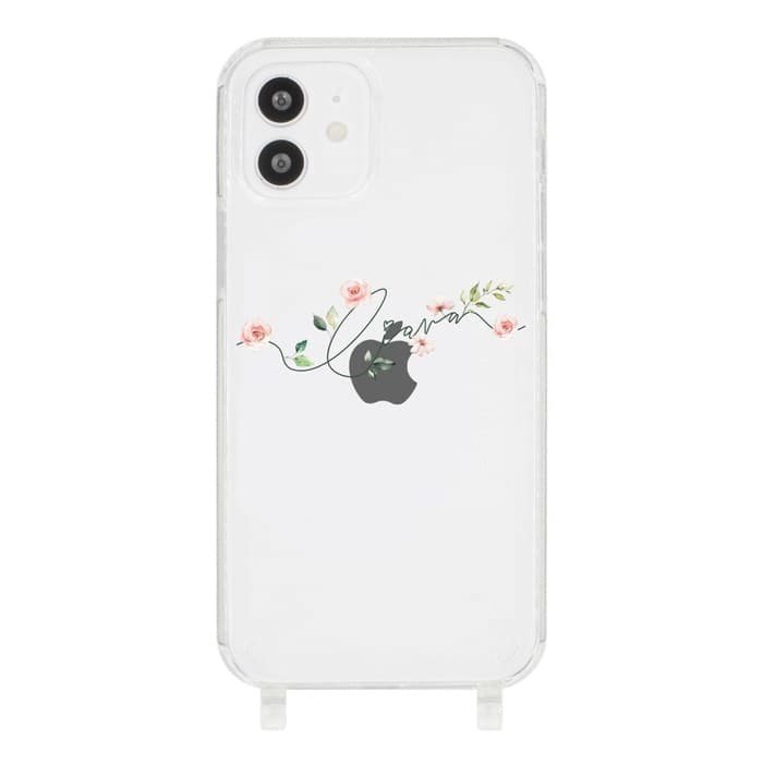 iPhone12 mini ケースiPhoneケース LINE FLOWER 〈ハイブリッドストラップ〉