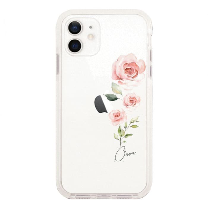 iPhone12 mini ケースiPhoneケース VERTICAL FLOWER 〈ホワイトクッションバンパー〉