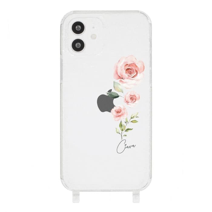 iPhone12Pro ストラップiPhoneケース VERTICAL FLOWER 〈ハイブリッドストラップ〉