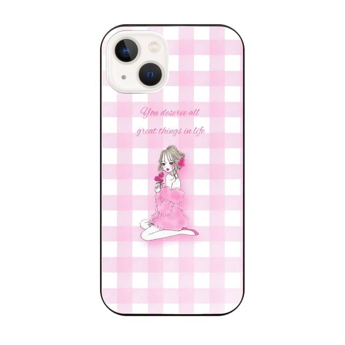 iPhone12 mini ケーススマホケース iPhoneケース ROSE GIRL 〈ブラックガラス〉