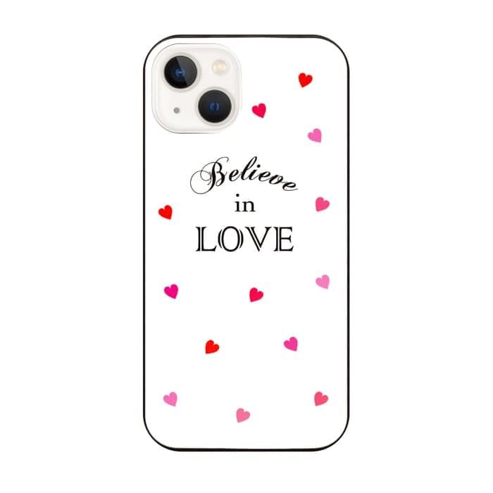 iPhone8ケース(iPhone7兼用)スマホケース iPhoneケース BELIEVE IN LOVE 〈ブラックガラス〉
