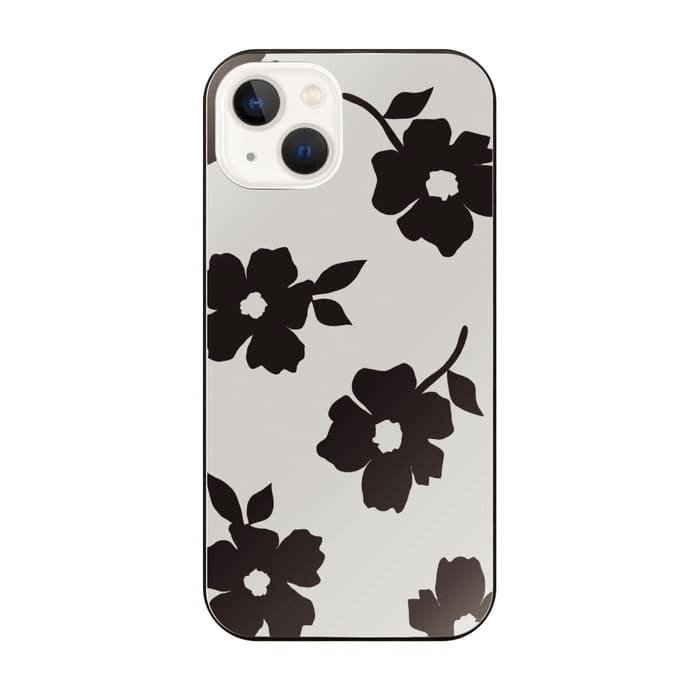 iPhone8ケース(iPhone7兼用)スマホケース iPhoneケース MODE FLOWER 〈ブラックガラス〉