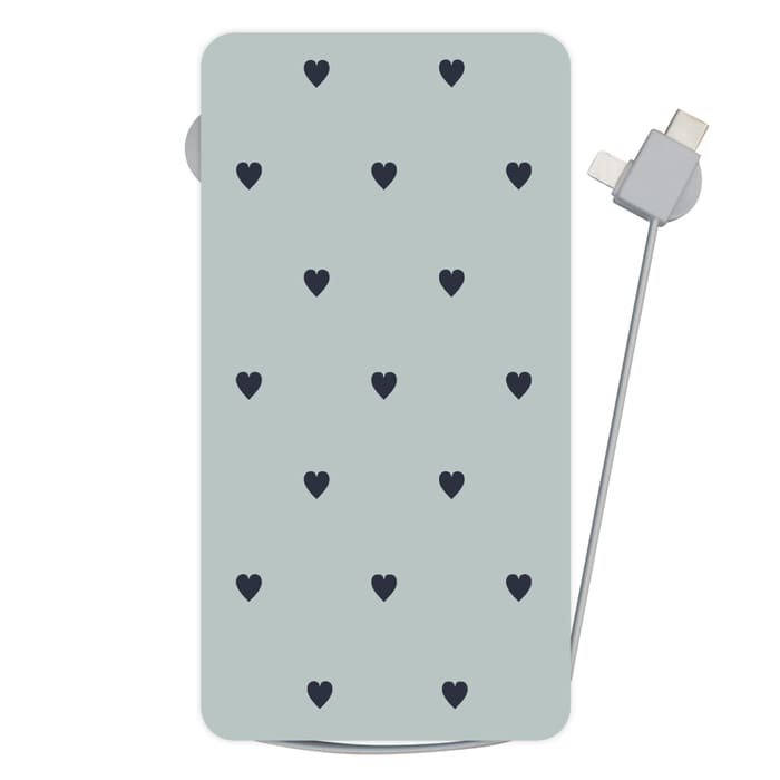 モバイルバッテリー【販売終了】ワイヤレス充電器 SWEET HEART DUSTY GRAY 〈Qi対応モバイルバッテリー〉