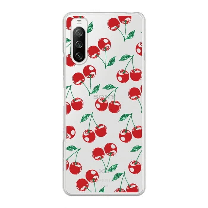 AndroidケースXperiaケース CHERRY PATTERN 〈クリア〉
