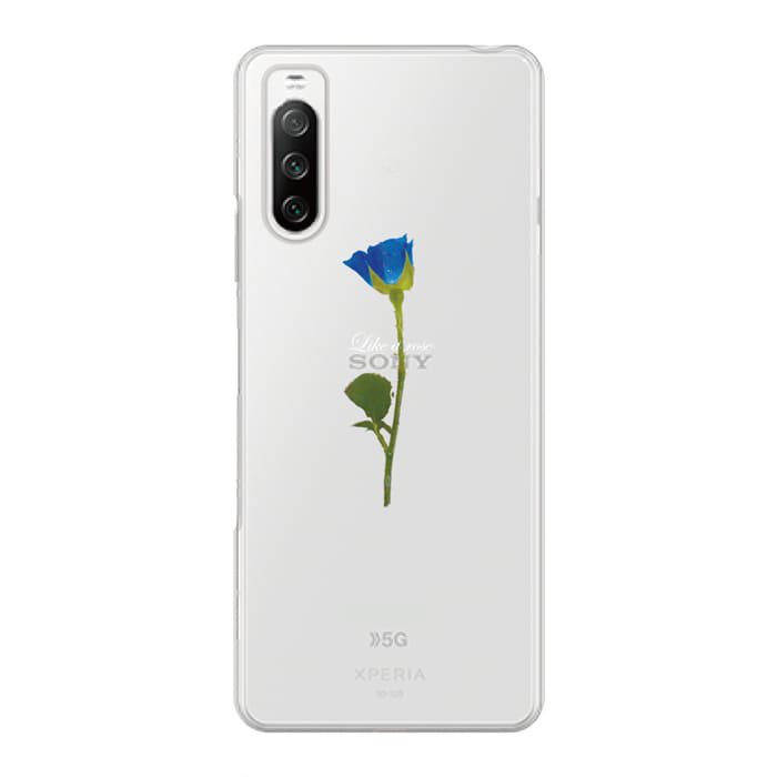 Xperia Ace【販売終了】Xperiaケース WATER BLUE ROSE 〈クリア〉