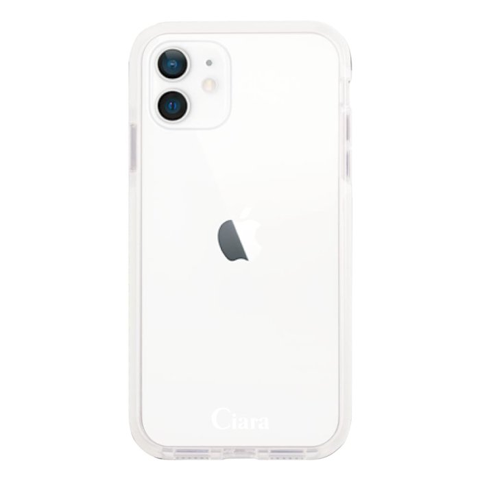 iPhone14PlusケースiPhoneケース LOGO 〈ホワイトクッションバンパー〉