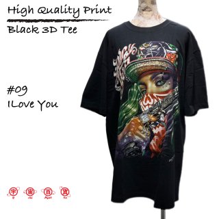 HQ Print Black 3D Tee #09