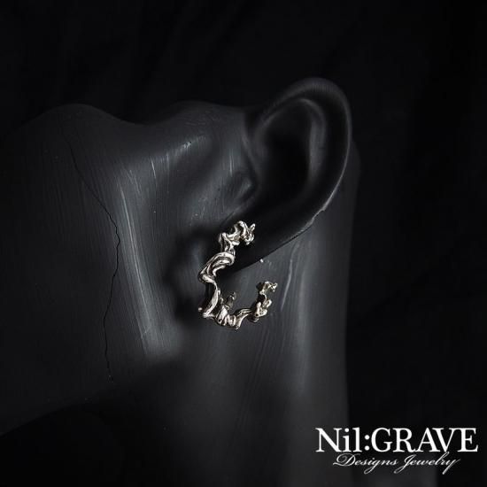 Nil:GRAVE シルバー ピアス Nil:GRAVE-ニルグレイヴ-焔ーほむらー L size
