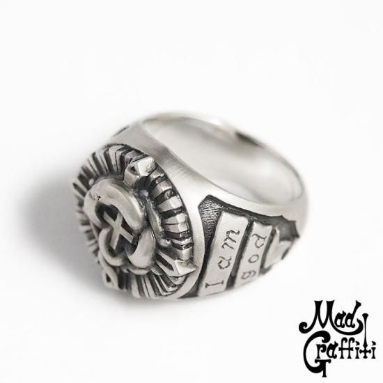 シルバー ドーム型リング 彫刻入りmad graffiti 20号 Mad Graffiti