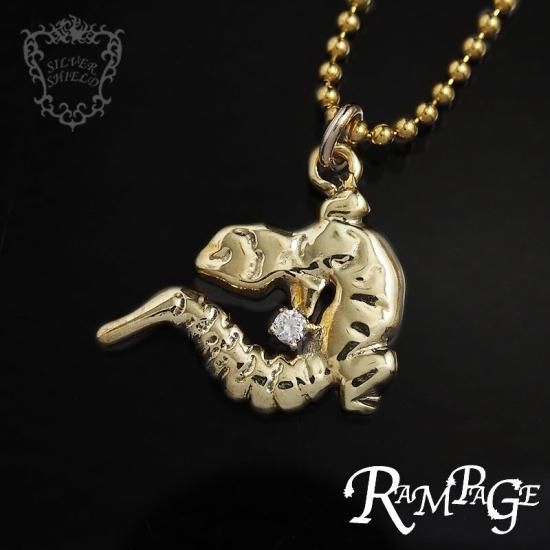 THE RAMPAGE *p(R)ojecR ゴールド ロゴネックレス RAMPAGE,ランペイジ,レオパードゲッコーペンダント - SILVER SHIELD