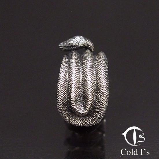 『3年保証』 I's,コールドアイズ,Green Cold Python SHIELD SILVER Ring,- アクセサリー