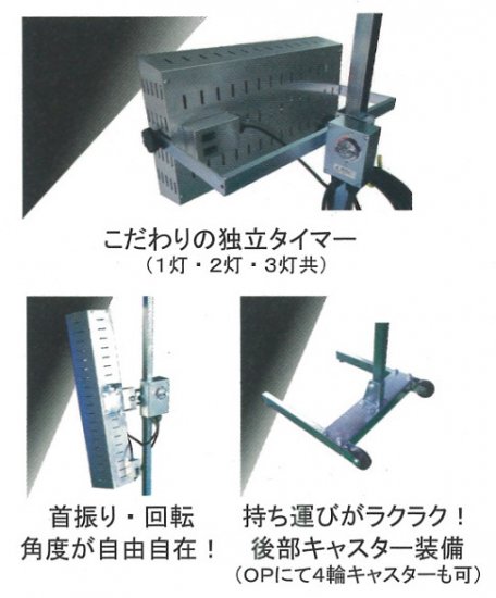 〇ケーイング塗装用カーボン乾燥機ヒーター2灯式 VC600-MKII 送料込（個人宅配送は不可/北海道・沖縄・その他離島は送料別途になります） -  車塗装ブース 自動車塗装 タイヤ 電動工具 洗車 OSG-CLUB