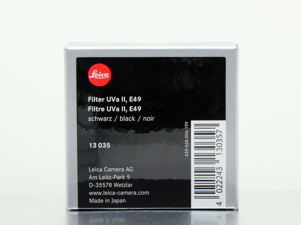 ライカ E49 UVa II レンズフィルター ブラック 13035 新品