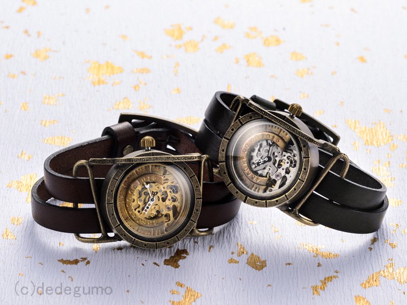 歯車機構 ゴールド 手作り腕時計 手巻き 自動機械式時計 Dedegumo Online Shop デデグモ 京都発手作り時計 とアクセサリーのお店