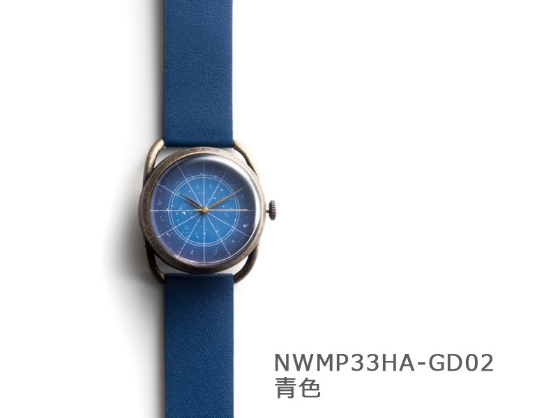 文字盤 青色】イントロ機械式 NWMP33HA-GD02 手巻き&自動機械式時計 