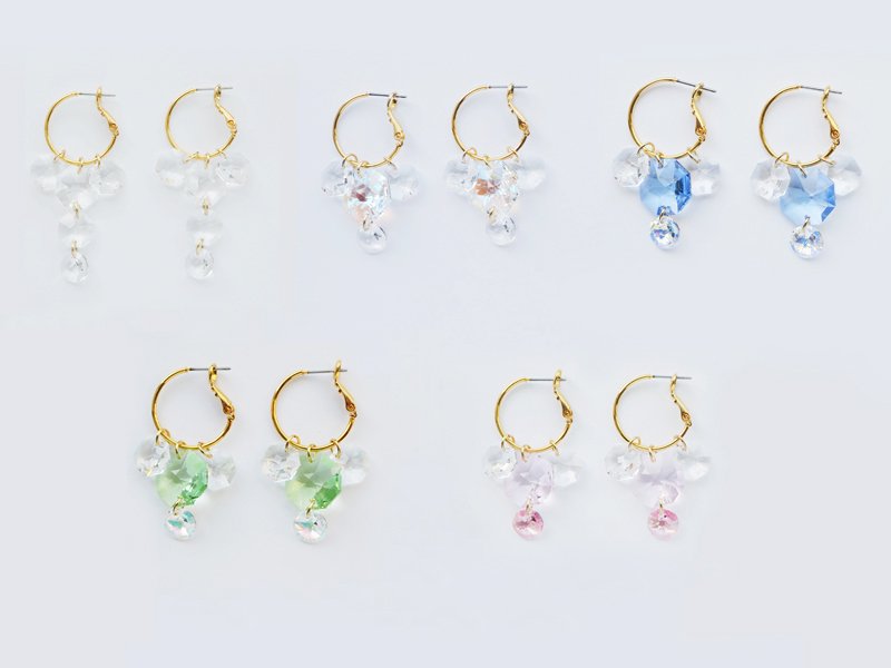 シャンデリアパーツの耳飾りNo3 - dedegumo online shop （デデグモ）京都発手作り時計とアクセサリーのお店